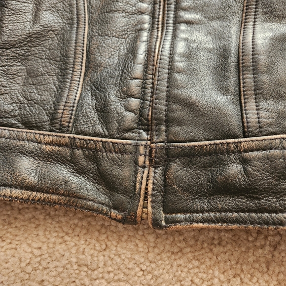 The Territory Ahead Vintage Men's Heavy Black Leather Bomber Jacket - Size XXL - Picture 4 of 14